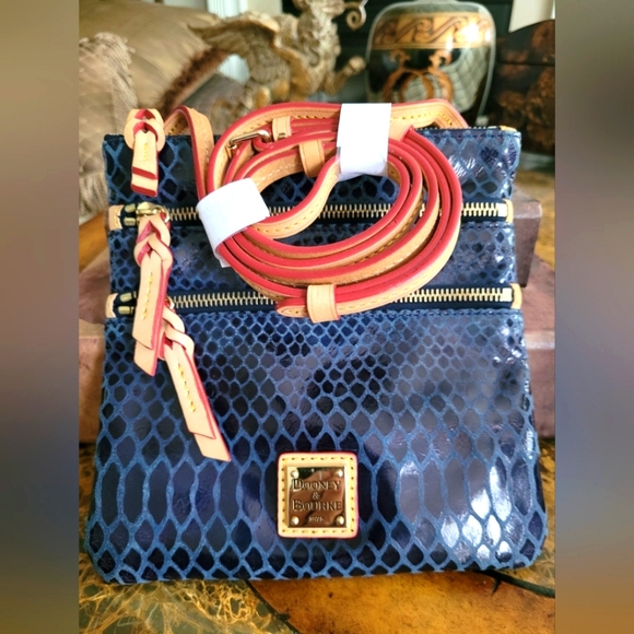 Dooney & Bourke Handbags - Dooney & Bourke Blue Croc Crossbody Bag